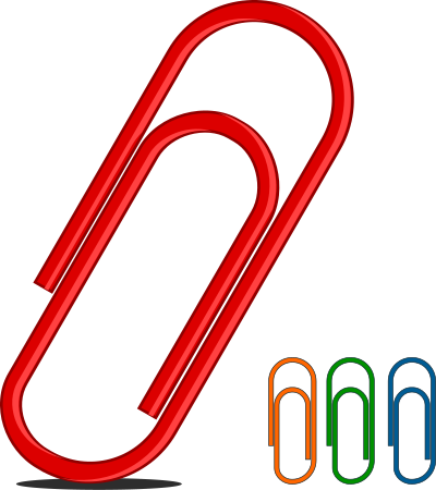 Paperclip - many colors clipart