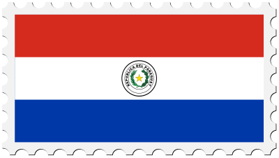 Paraguay flag stamp clipart