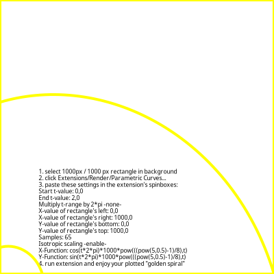 Parametric golden spiral clipart