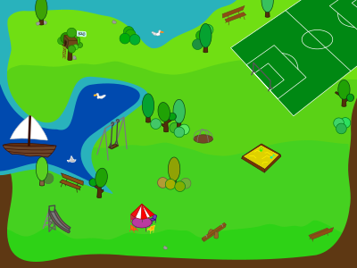 Park at the sea clipart