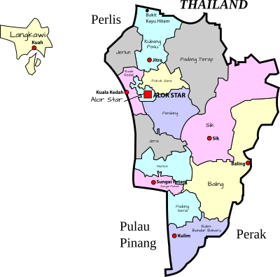 Parliamentary map of Kedah, Malaysia clipart