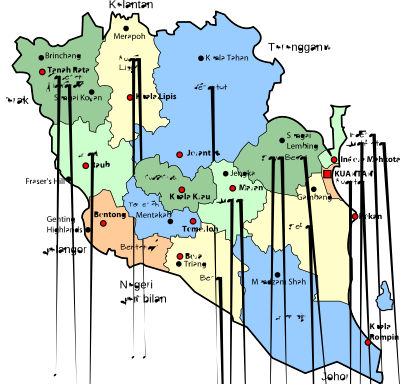 Parliamentary map of Pahang, Malaysia clipart