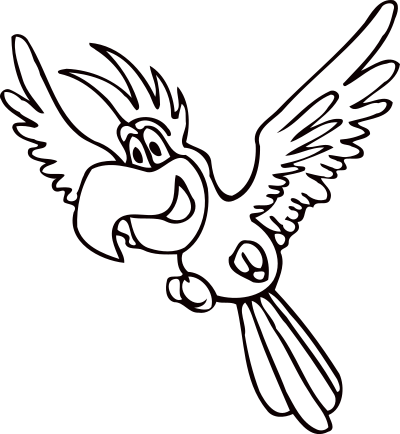 Parrot 4 (outline) clipart