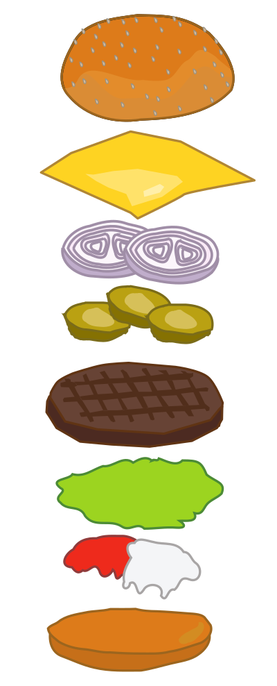 Parts of a Hamburger clipart