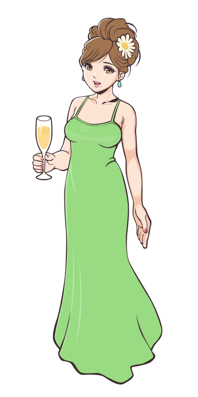 Party in a Green Dress clipart