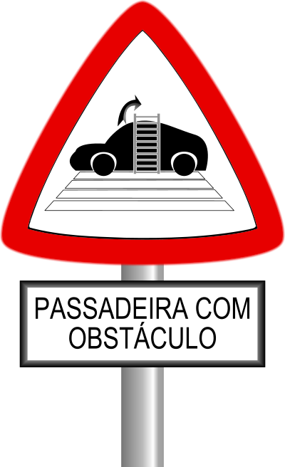 Passadeira com obstáculo clipart