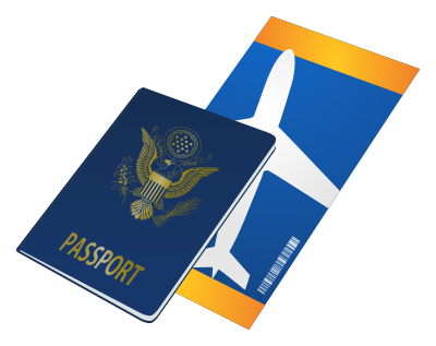 Passport and Ticket clipart