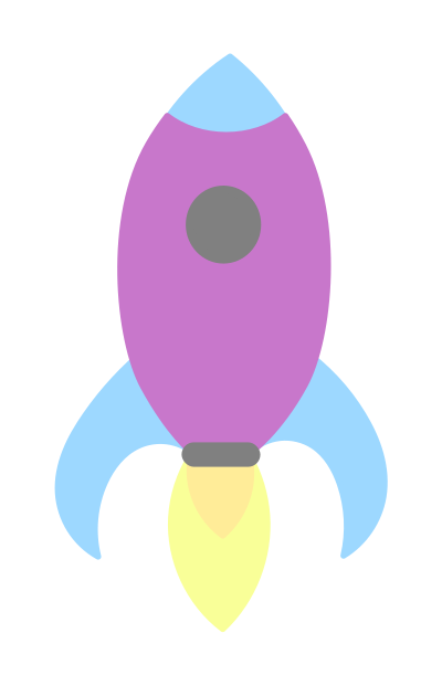 Pastel rocket clipart