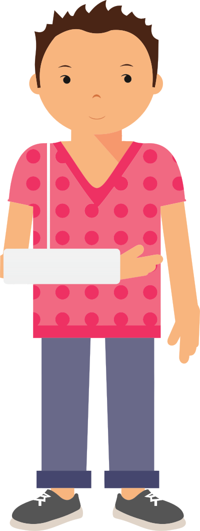 Patient With Broken Arm - No background clipart