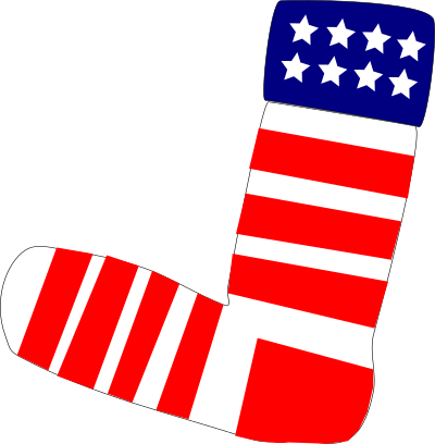 Patriotic US Sock clipart
