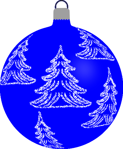 Patterned bauble 6 (blue) clipart