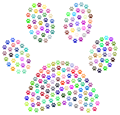 Paw Print Fractal Prismatic clipart