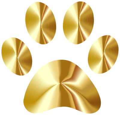 Paw Print Gold clipart