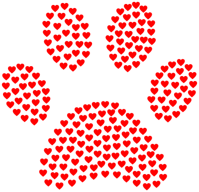 Paw Print Hearts clipart