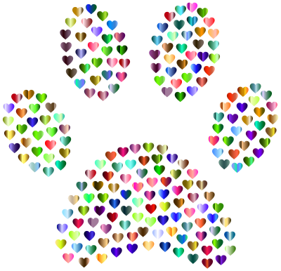 Paw Print Hearts Chromatic clipart