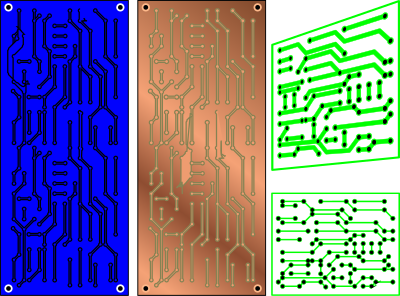PCB 3 color - electronics clipart