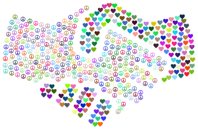 Peace And Love Handshake Prismatic clipart