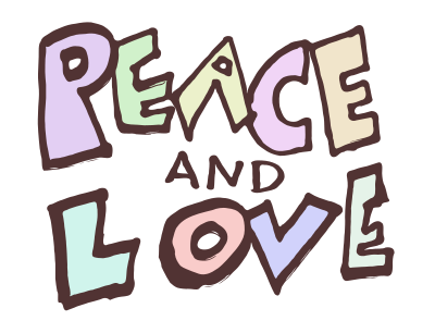 Peace and Love - Text clipart