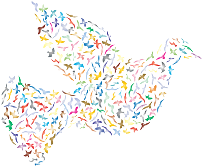 Peace Dove Flock Prismatic clipart