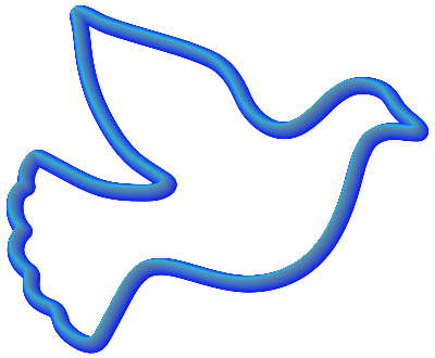 Peace Dove Outline 3D clipart