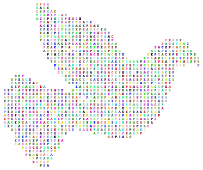 Peace Dove Typography II Prismatic clipart