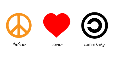 Peace. Love. Community. clipart