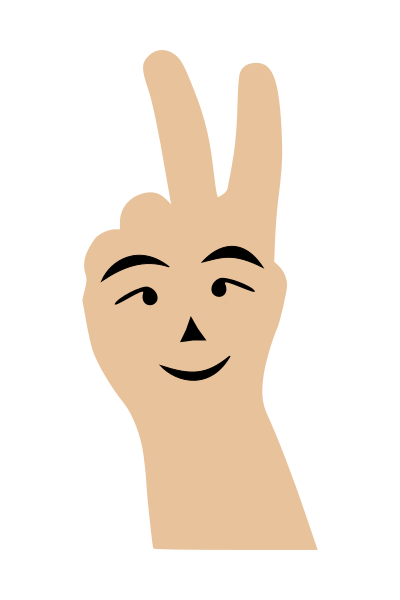 Peace sign -anthropomorphism clipart