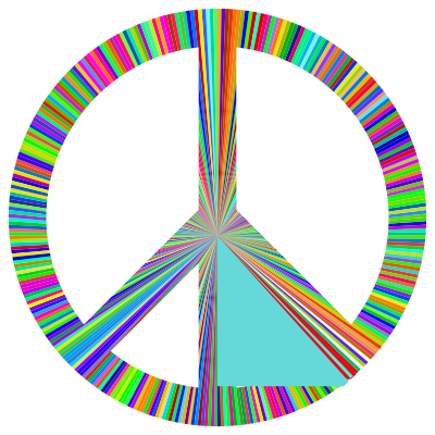 Peace Sign Sunburst clipart