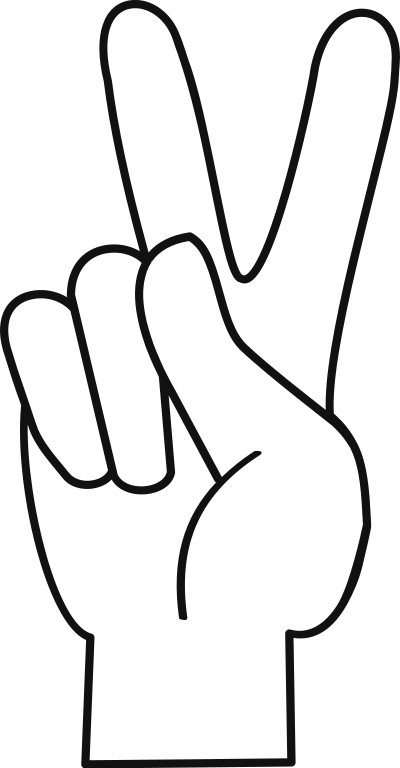 Peace v-sign outline transparent clipart
