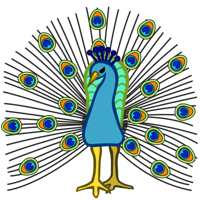 Peacock - coloured clipart