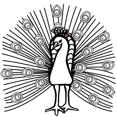 Peacock - lineart clipart