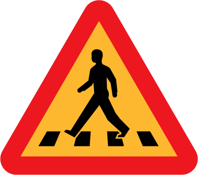 Pedestrian crossing sign clipart
