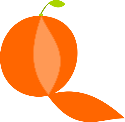 Peeled orange clipart