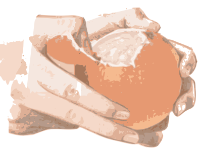 Peeling an Orange clipart