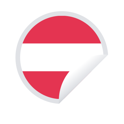 Peeling sticker Austrian flag clipart