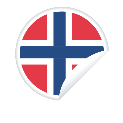 Peeling sticker Norwegian flag clipart