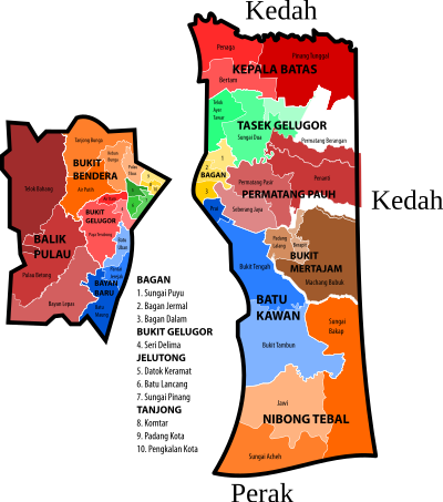 Penang new electoral map clipart