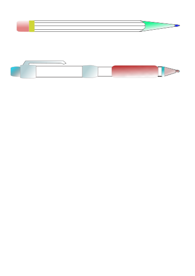 Pencil and pen clipart