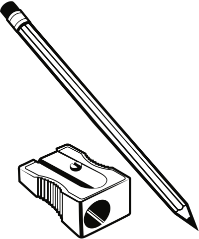 Pencil and Sharpener clipart