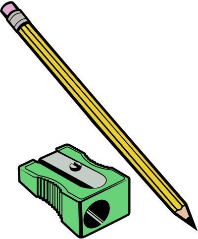 Pencil and Sharpener - Colour clipart