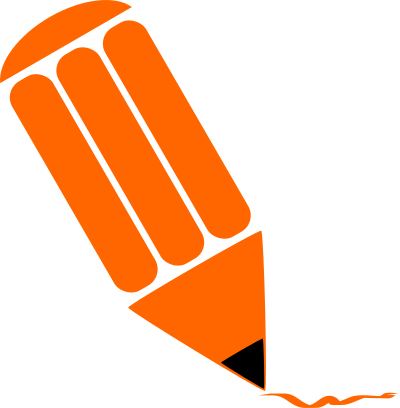 Pencil stylized Orange clipart