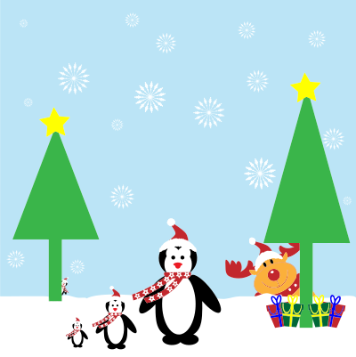 Penguin Christmas Card clipart
