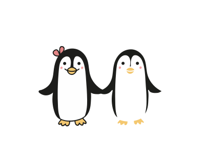 Penguin couple clipart