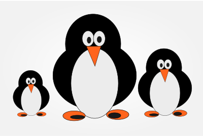 Penguin family clipart