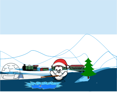 Penguin Fishing clipart