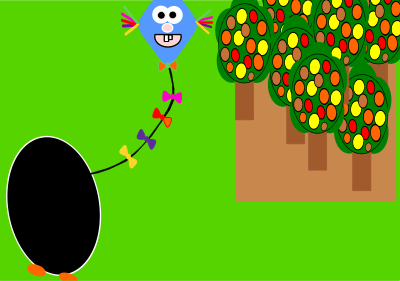 Penguin in the autumn clipart