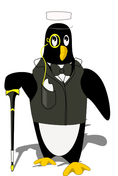 Penguin in tux(bordered correctly) clipart