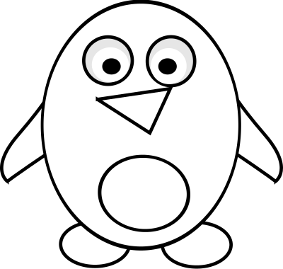 Penguin Line Art clipart