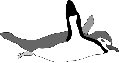 Penguin swim clipart