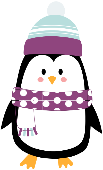 Penguin With Scarf clipart
